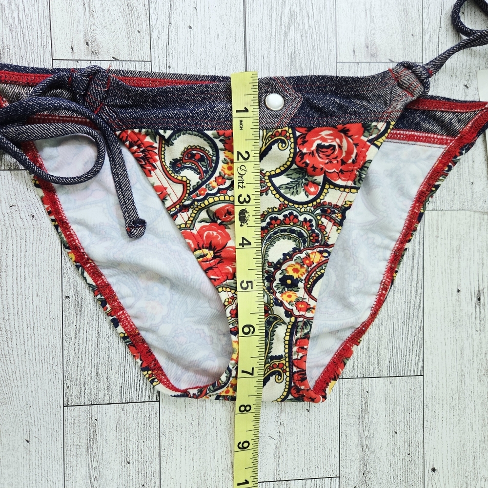 Lucky Brand Floral Paisley Side Tie Hipster Bikini Bottom NEW - Picture 5 of 7